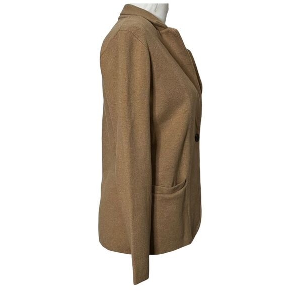J Crew Sweater Blazer Women’s Size Small Camel 100% Cotton Knit Jacket Classic - Picture 3 of 8